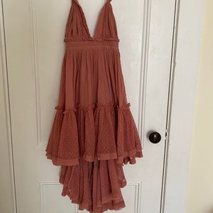 Free people dress halter neck open back mini dress